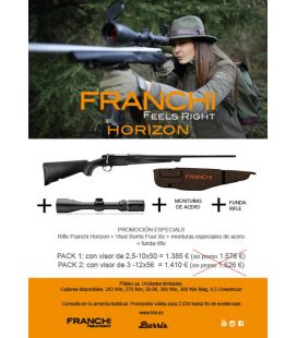 Rifle FRANCHI Horizon + Visor Burris 2,5-10X50 + Monturas + Funda