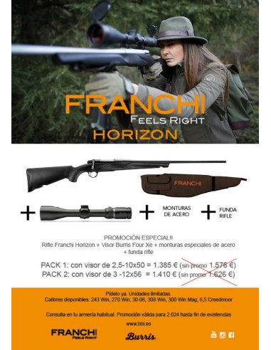 Rifle FRANCHI Horizon + Visor Burris + Monturas + funda